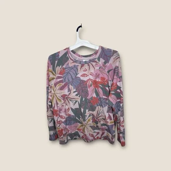 Sundry Tropical Raglan Long Sleeve Lightweight Crewneck Sweatshirt Size 3 (Large - Picture 2 of 5